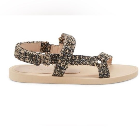 NEW Stuart Weitzman Golden Beige Vail Patterned Sport Sandal Size 7.5 - Picture 2 of 7